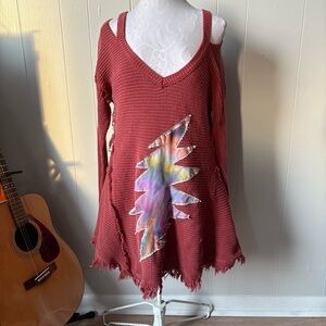Grateful Dead Inspired Upcycled Free People Sweater Dress